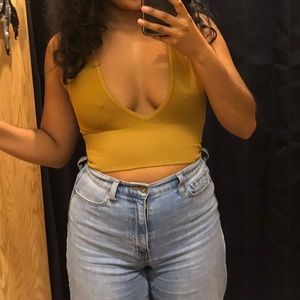 Out From Under yellow/tan plunge tank